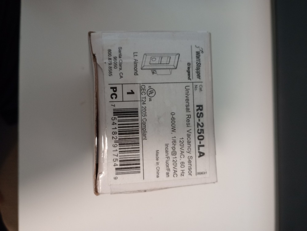 WATTSTOPPER RS-250-LA SWITCH SENSOR - PIR - MULTI-MODE - 120V- LIGHT ALMOND