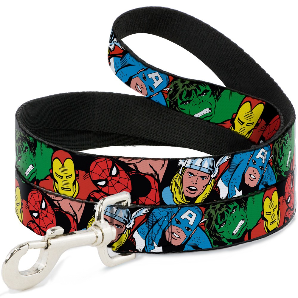 MARVEL COMICSDog Leash 5-Marvel Characters Black