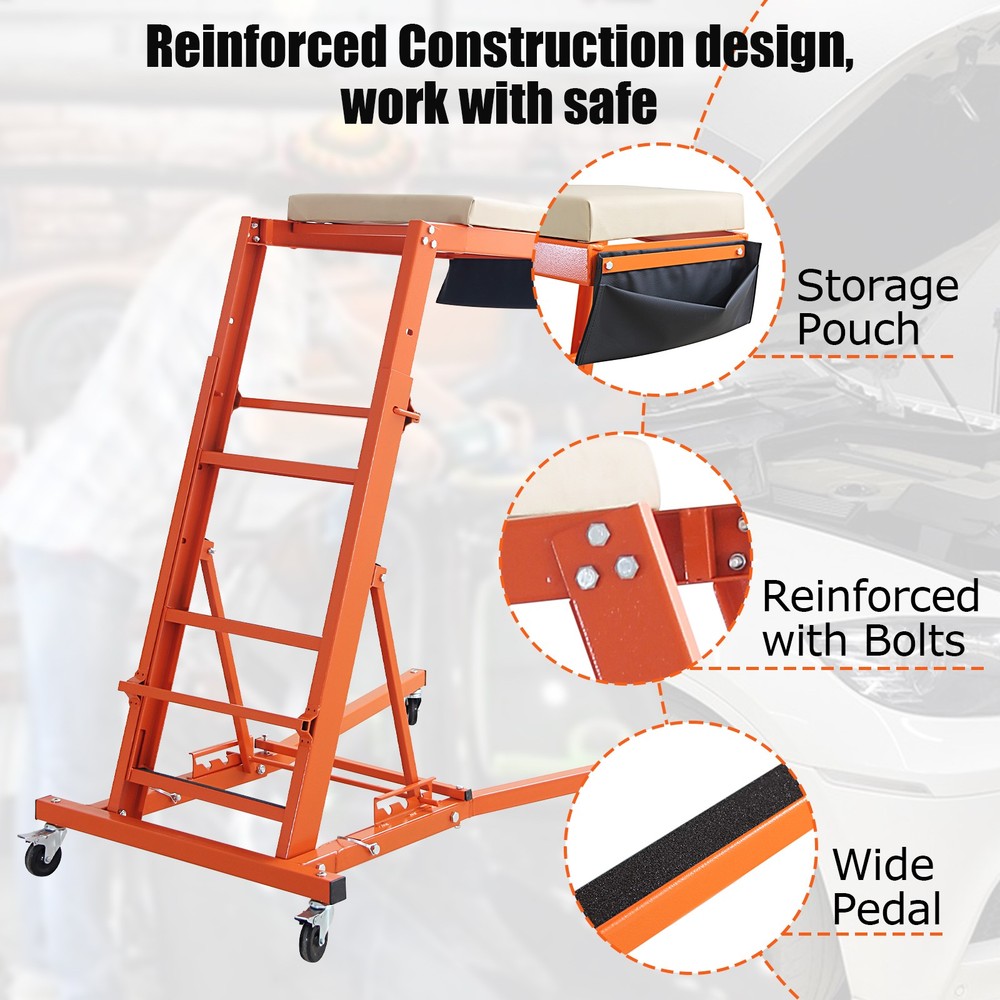 48"- 66" Topside Automotive Creeper, Engine Topside Creeper, 400LBS Capacity