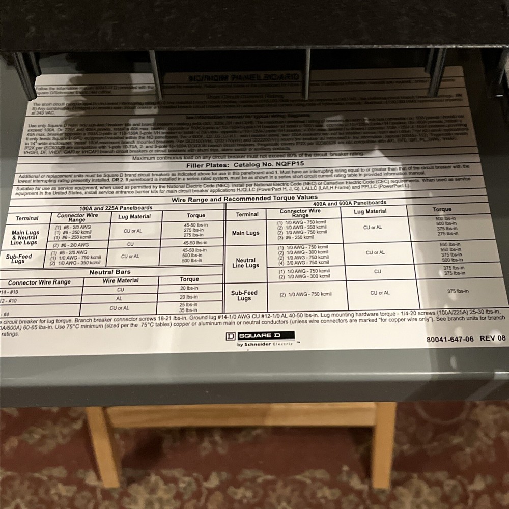 Square D MH32 Panel Only. As Pictured.