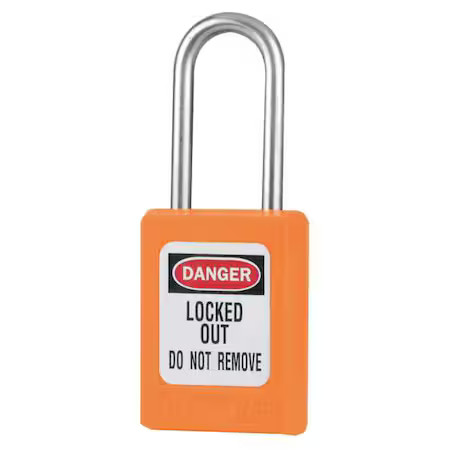 Master Lock S31orj Lockout Padlock, Keyed Different, Thermoplastic, Orange, 1