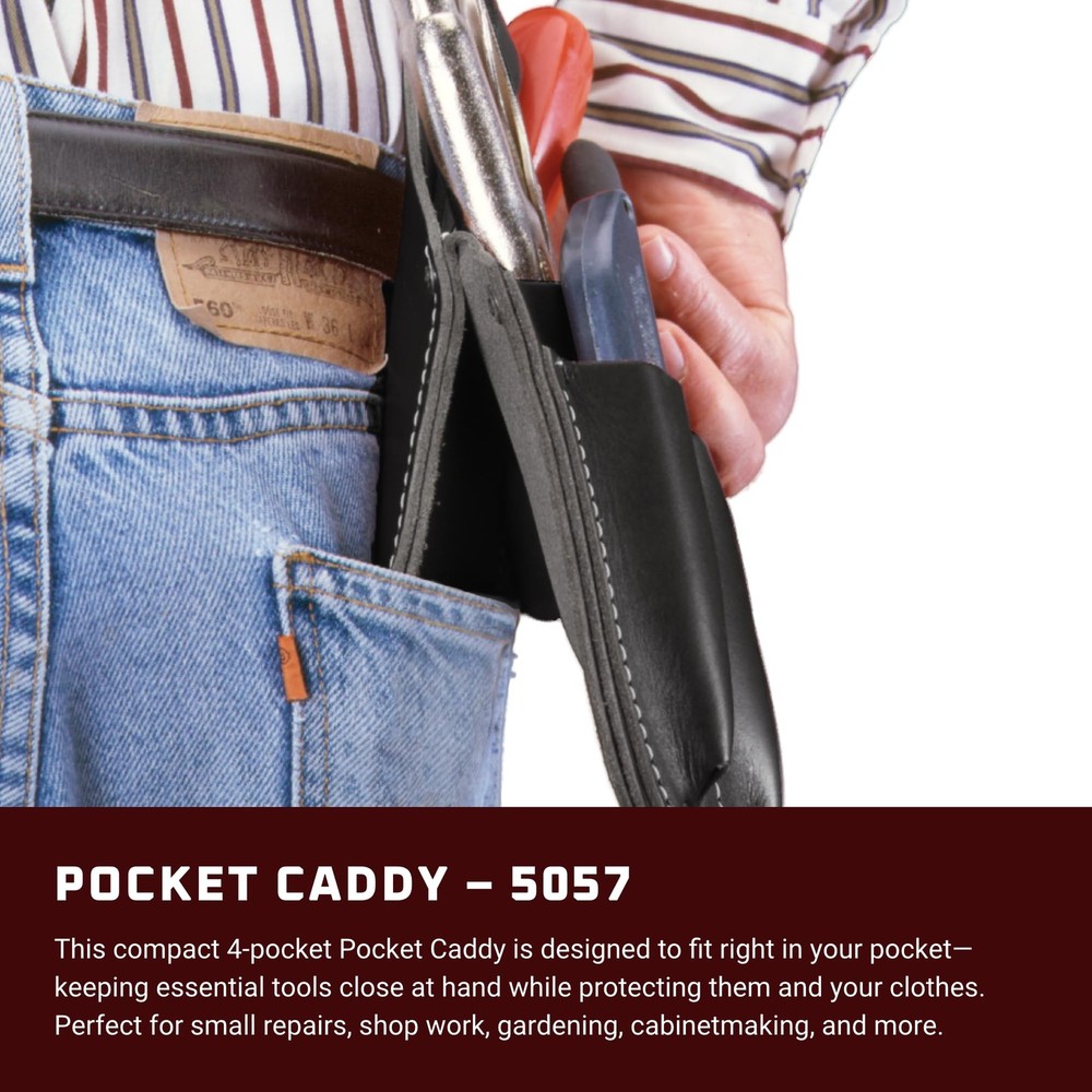 Occidental Leather Pocket Caddy - Black - 4 Pockets & Tool Holders -