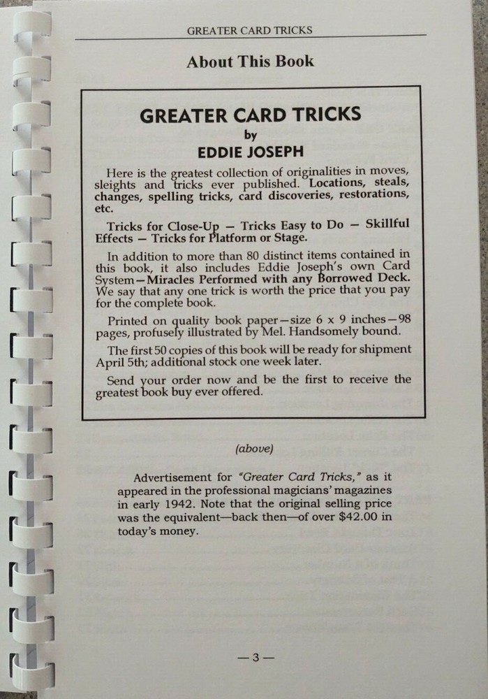 Greater Card Tricks by Eddie Joseph