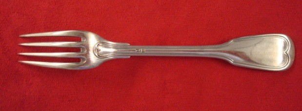 Belgium 800 Silver - Fiddle Thread - 6 Serving Spoons & 3 Forks (#2152)