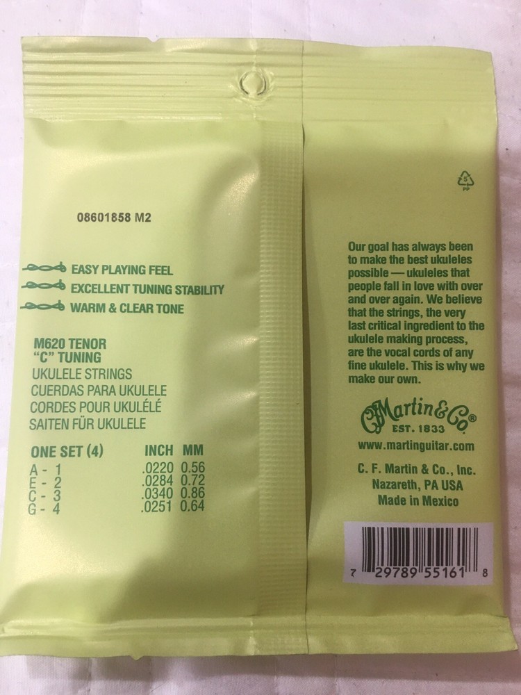 Martin Fluorocarbon Ukulele Strings Tenor