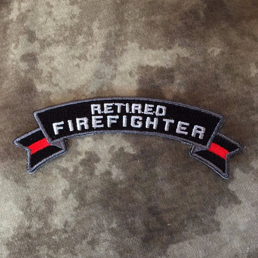Thin Red Line Retired Firefighter Small Rocker Patch