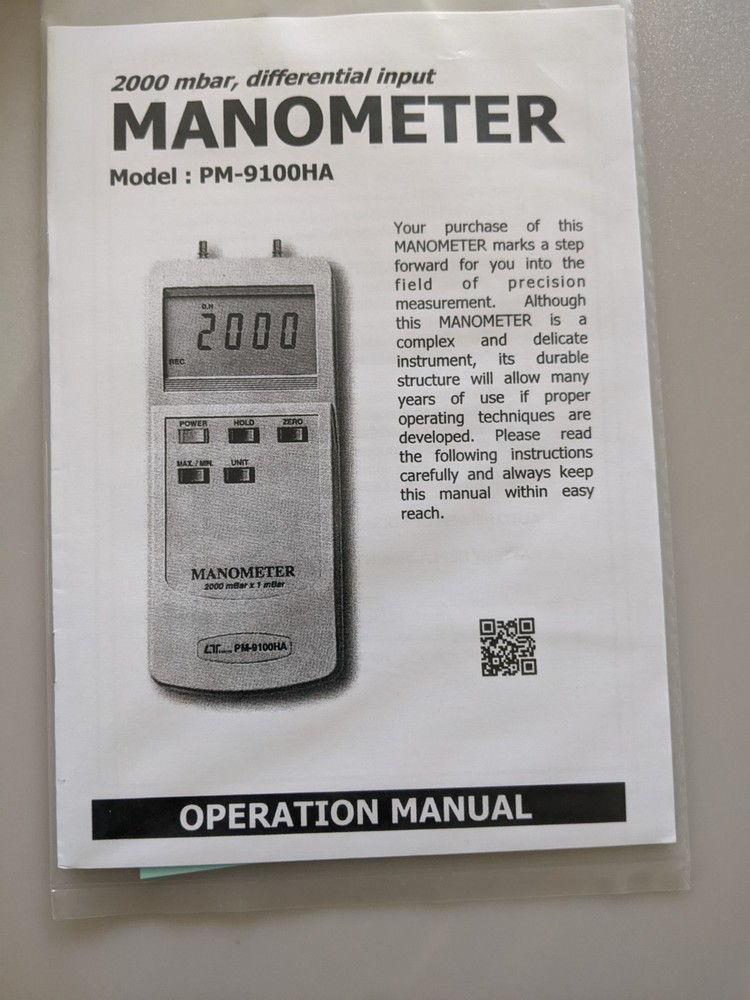 Differential Input Manometer OMEGA PM-9100HA. New Open Box