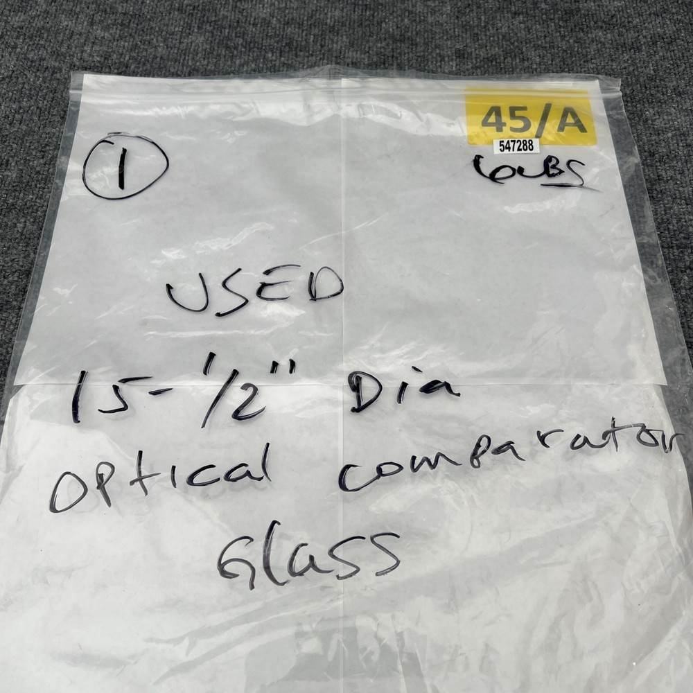 Optical Comparator Glass Face Plate 15-1/2" Diameter Used