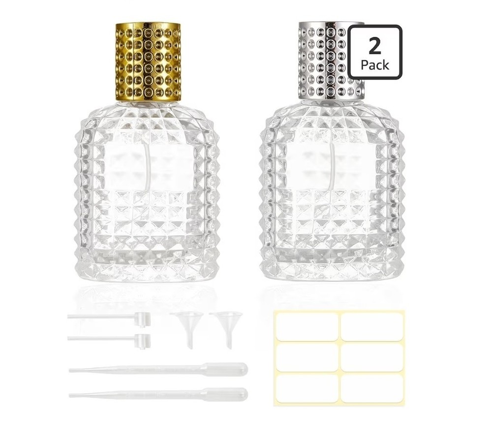 2 Pack 30ml Refillable Spray Perfume Bottles, Empty Clear Perfume Atomizer,...