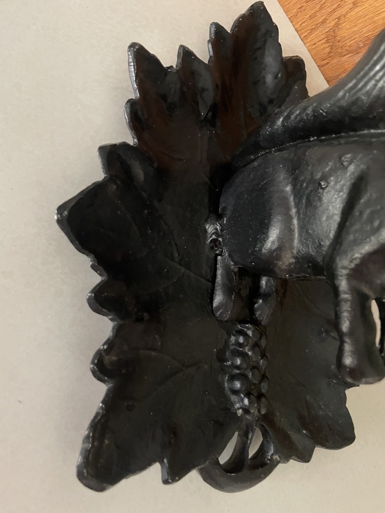 Vintage Cast Iron Squirrel Nut Cracker On Leaf