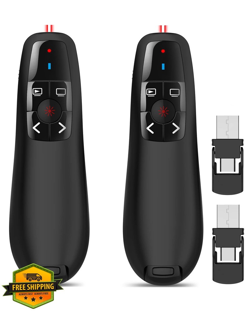 2pk USB-C PowerPoint Clicker Wireless Presenter Remote