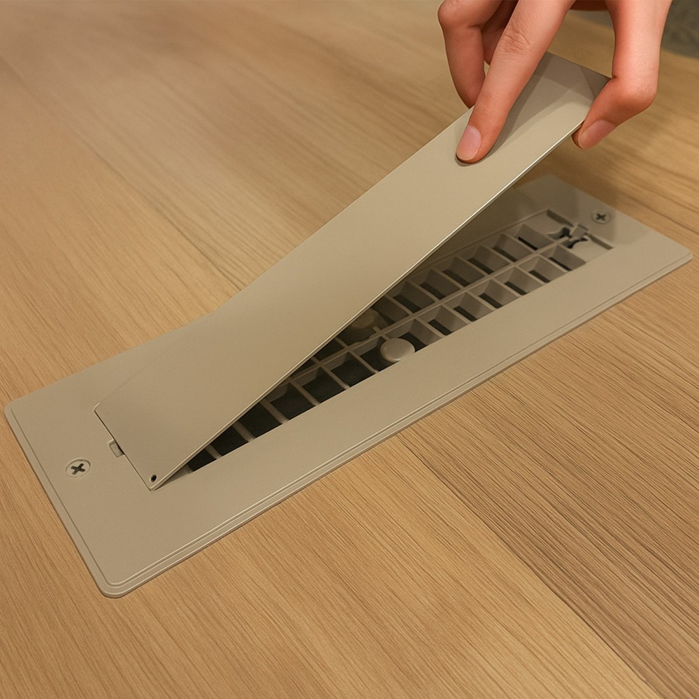 Safoner Aluminum RV Floor Register for 2"x10" Vent with Removable Pet-safe Cover