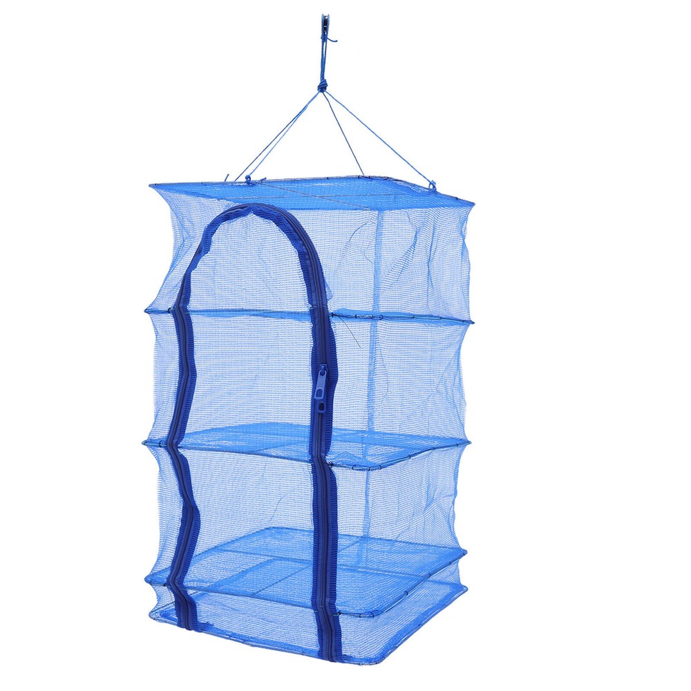 Foldable 4 Layers Drying Net Hanging Vegetable Fish Dishes Mesh Dryer Rack