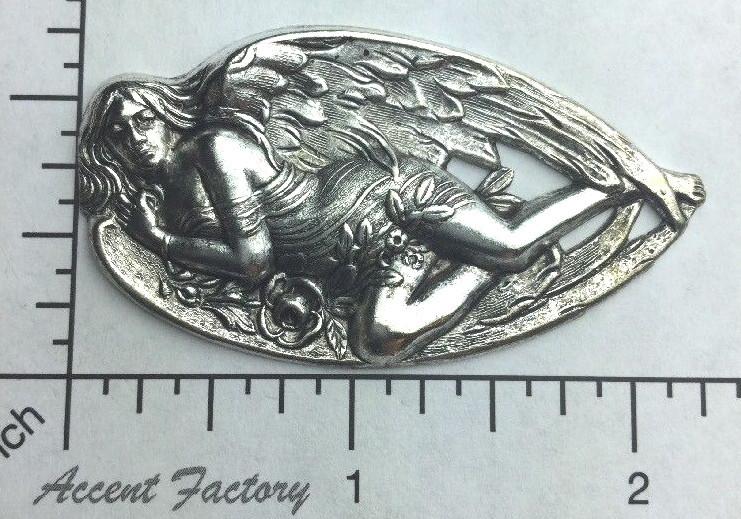 12824 Sleeping Angel Jewelry Finding Matte Silver Oxidized