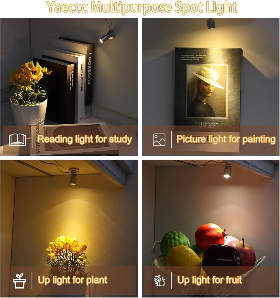 4/8Pack Dimmable LED Mini Spotlight for Display Cabinet Showcase Warm/Cold White