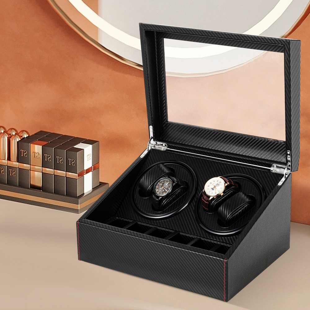 Automatic Rotation Watch Winder Box 4+6 Self Winding Display Box Storage Case