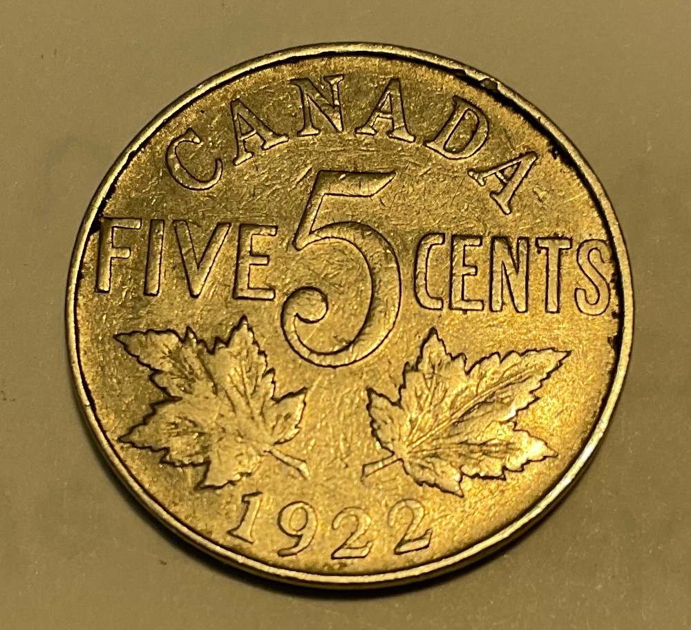 1922 CANADA - 5. cent - nickel