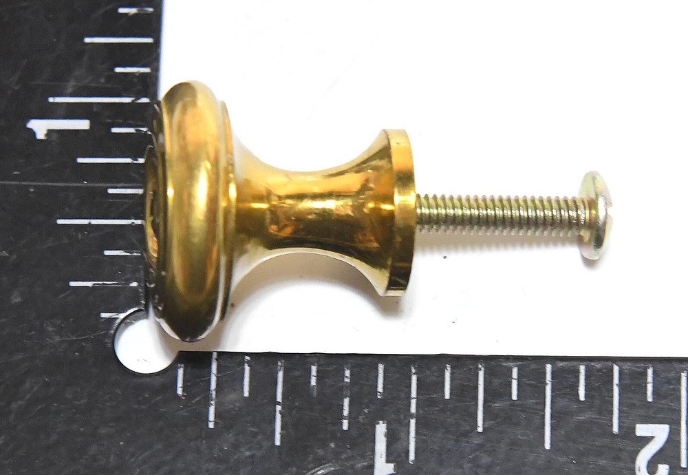 2 MATCHING BRASS ROUND DRAWER PULL KNOBS