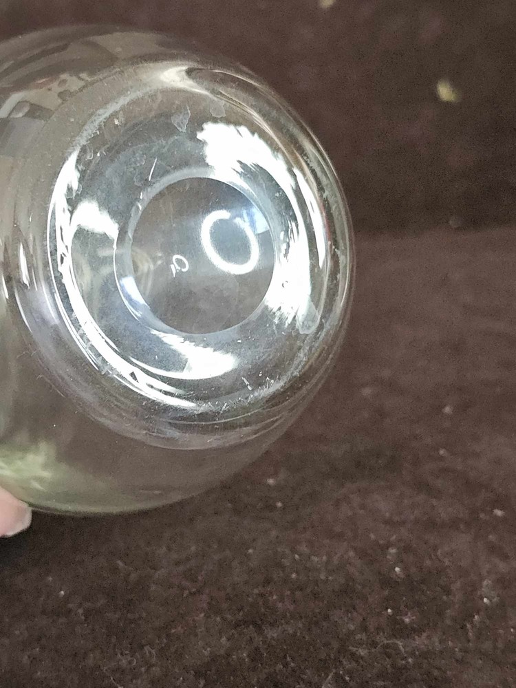 Small Hand Blown Clear Glass Pitcher Applied Handle 6 3/8"T