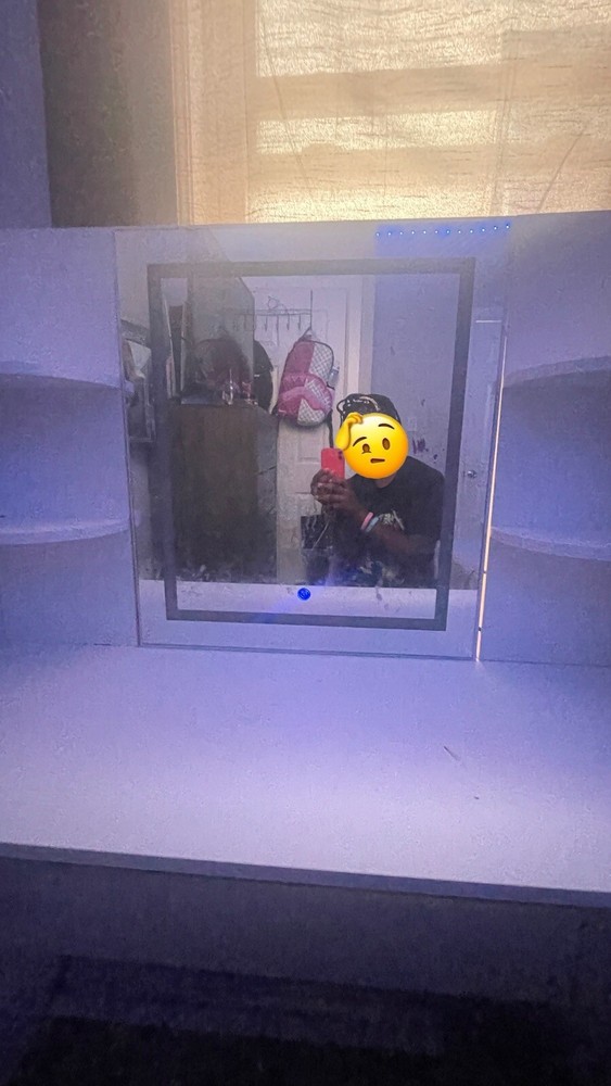vanity mirror with lights desk white