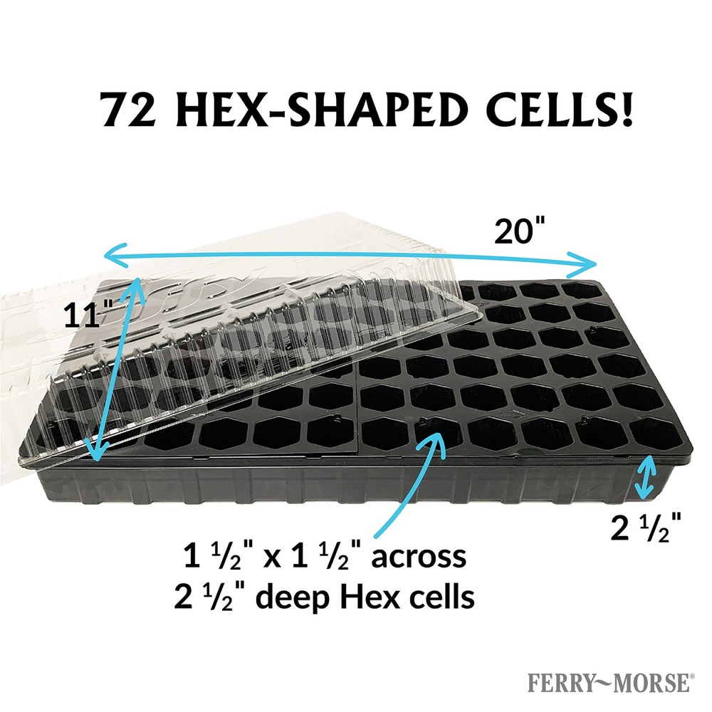 Pro-Hex Seed Starting Tray 72 Cells Reusable Plastic Tray Reusable Versatile
