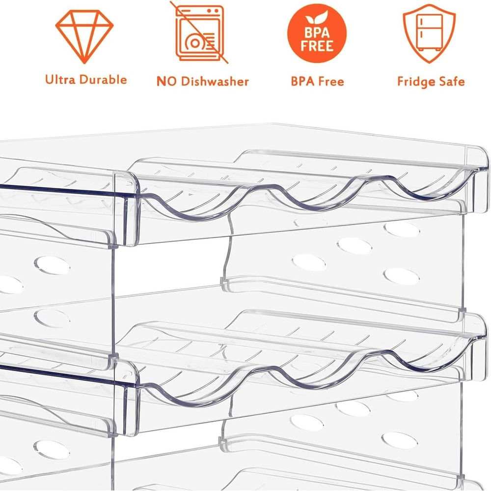 Transparent Stackable 2-Tier Wine Holder - Easy Access Organizer for 6 Bottles