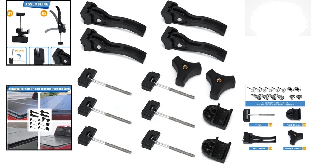 Tonneau Cover Replacement Hardware Kit for Secure Hard Tri-fold Installation