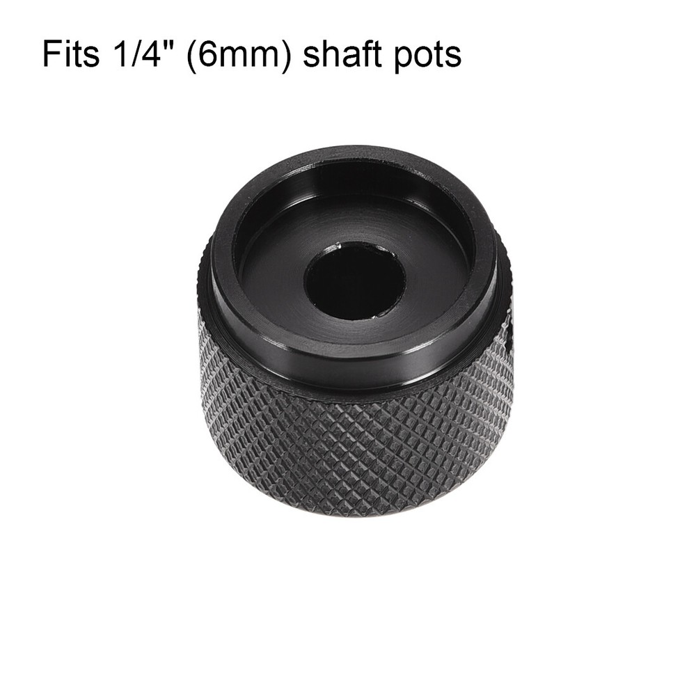 2pcs Potentiometer Finish Black Aluminum Volume Control Knobs Amplifier Guitar
