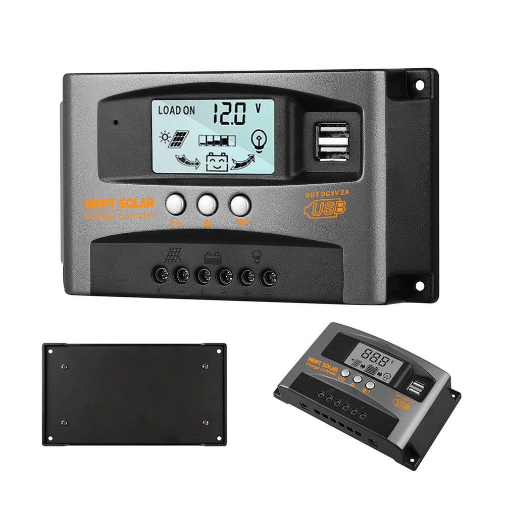 30A/60A MPPT Solar Panel Regulator Charge Controller Auto 12V/24V Dual USB
