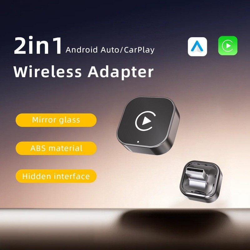 Wireless CarPlay Adapter for Apple iPhone & Android Auto USB Adapter Plug & Play