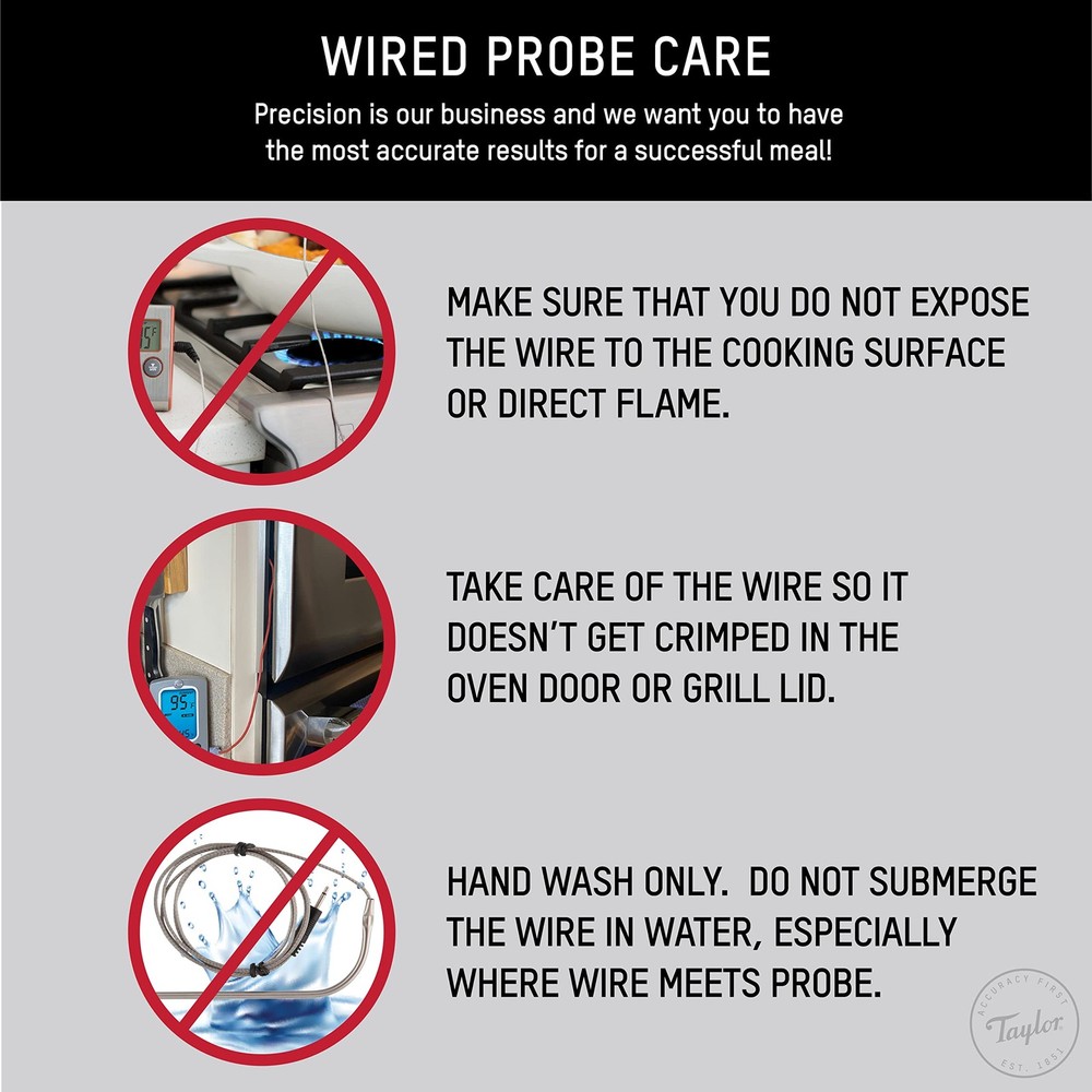 Meat Thermometer Digital Probe Timer Grill BBQ Kitchen Grey