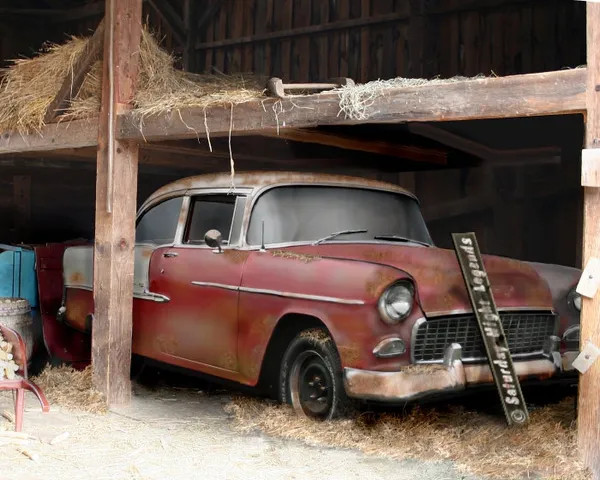55 Chevy in the barn