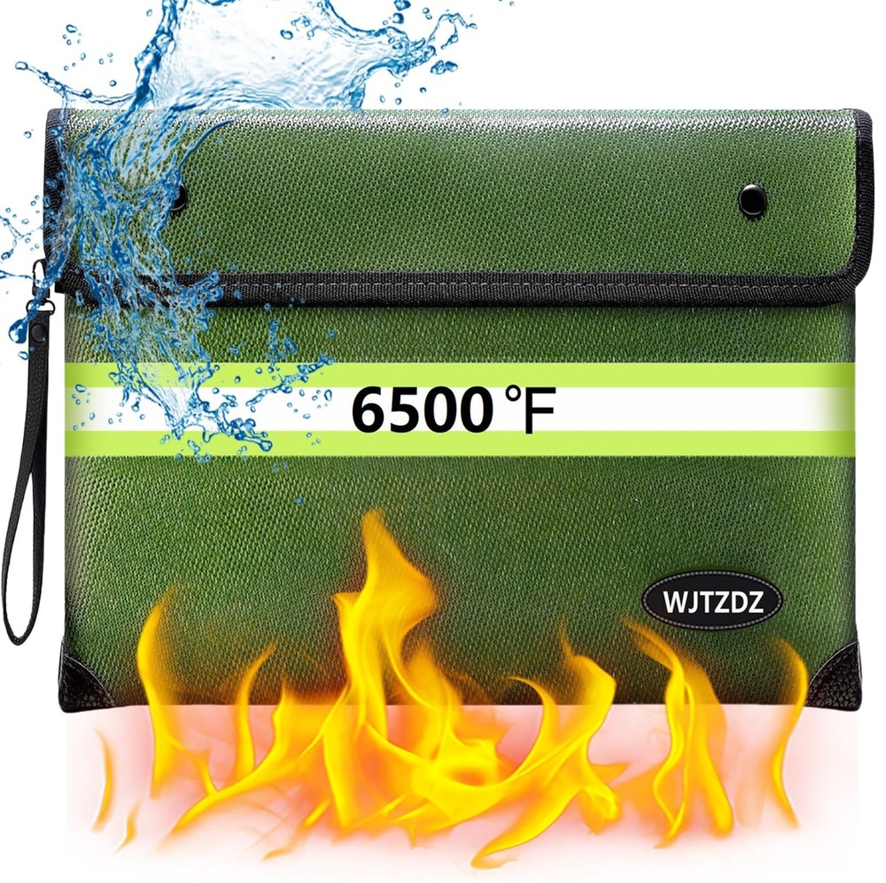 Fireproof Money Bag - 10 Layers Insulation, Waterproof Zipper, Document Holder,