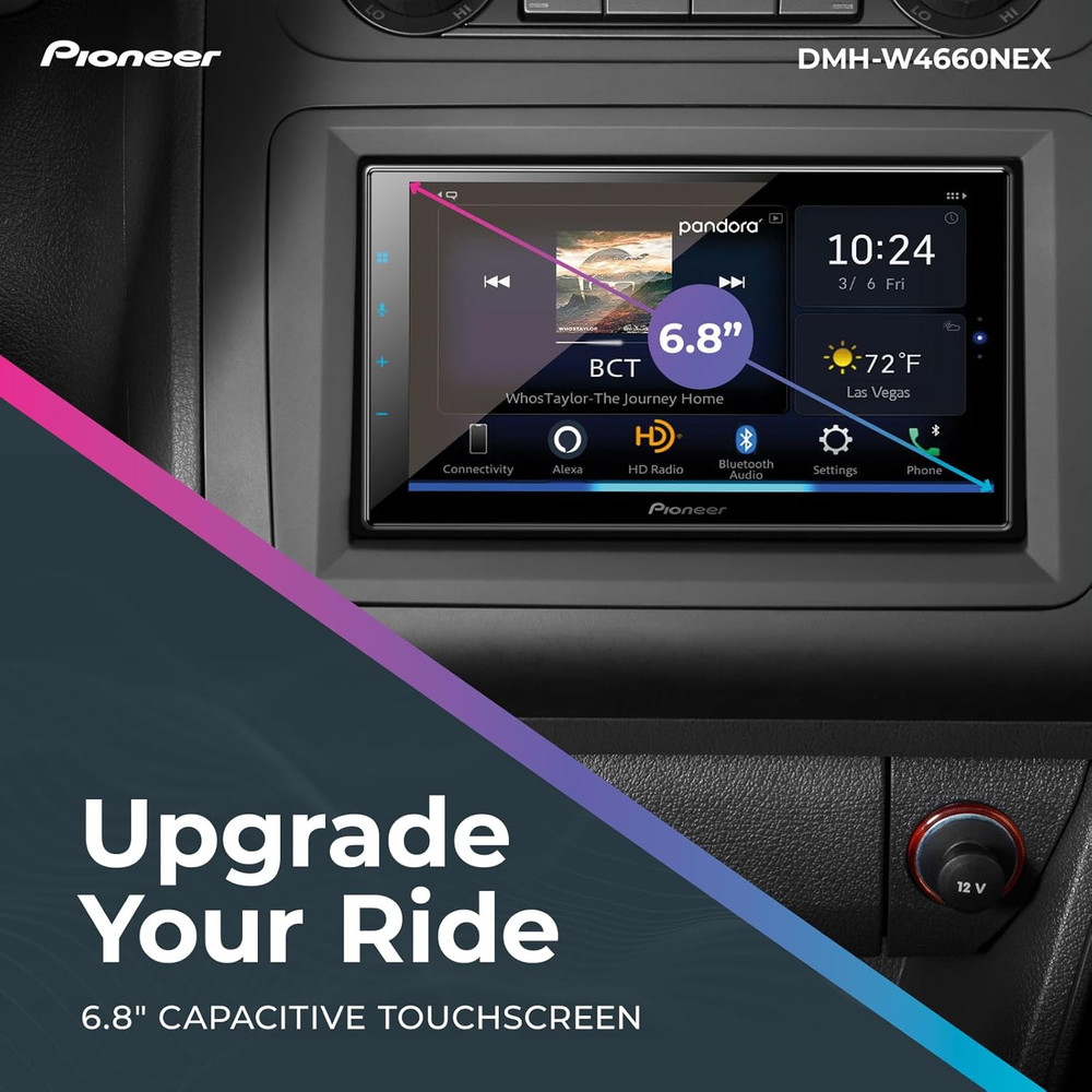 DMH-W4660NEX 6.8" Capacitive Touchscreen, Double Din – Wireless & Wired Apple Ca
