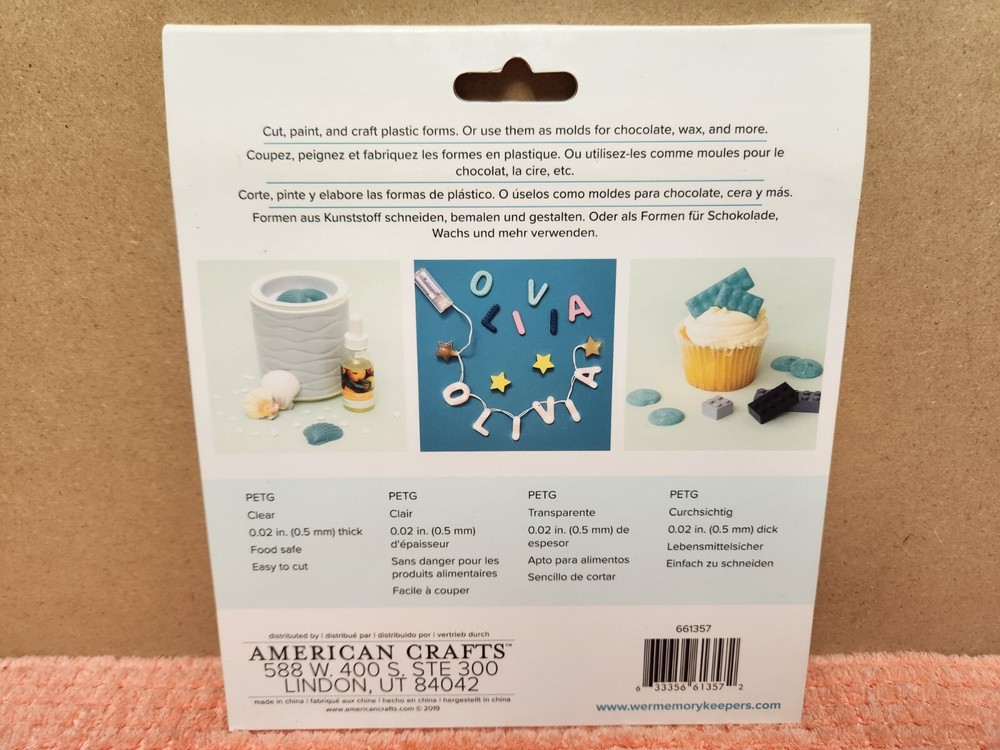 We R Memory Keepers Mold Press Plastic Sheets 6 Pc 6.75" x 6.75" NEW