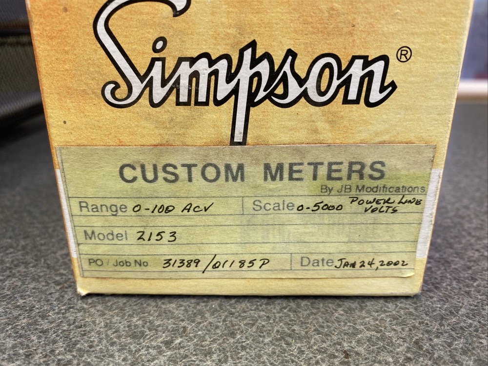 *NEW* Simpson Range 0-100 Scale 0-5000 Model 2153 Custom Meter