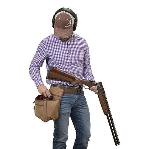 Rival Double Compartment Shotgun Shell Bag with Adjustable Belt Tan Canvas