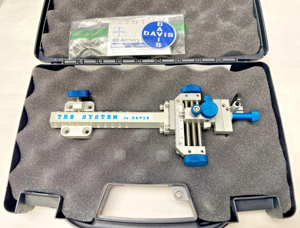 3" DAVIS TARGET SIGHT-Double Knob-5.75" Ext-Silver/Light Blue (15% OFF)