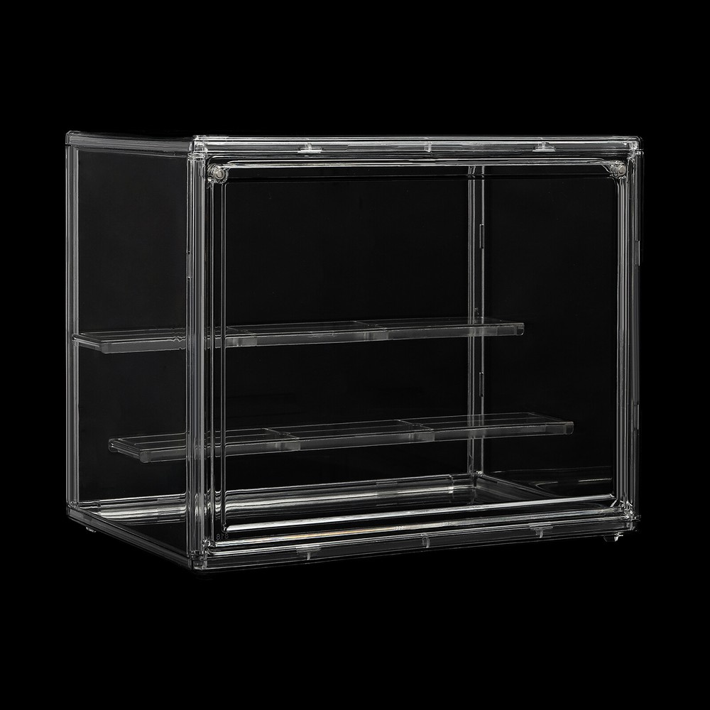 Compact 2-Tier Display Shelf Clear Cake Cupcake Bread Storage Box Display Case