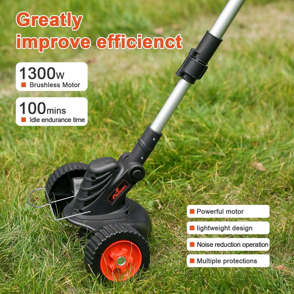 Weed Wacker Eater Cordless Battery Powered Electric Edger Lawn Tool Trimmer S...