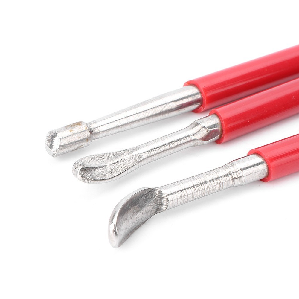 Modelling Tools Kit Set Red + Silver For shaping wax or PMC Silver Clay