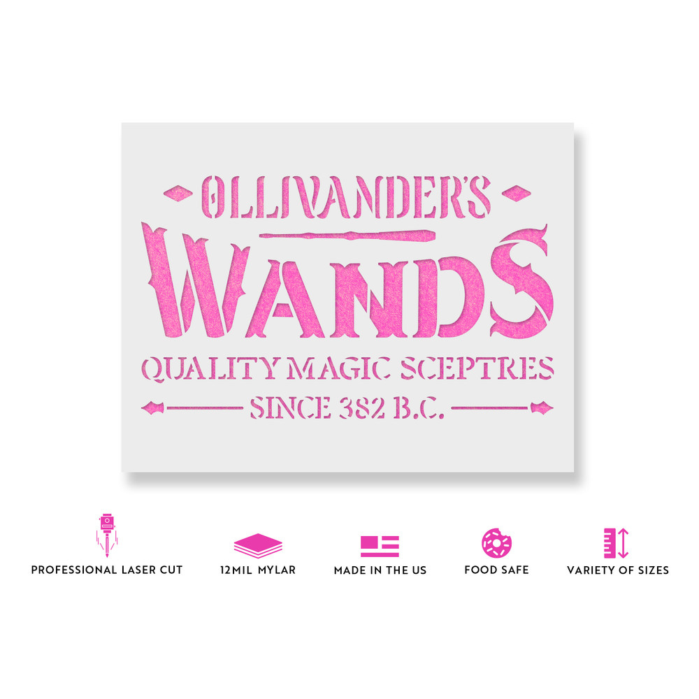 Mystic Magic Wands Stencil