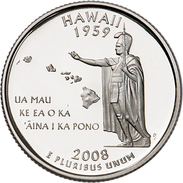 2008 S HAWAII PROOF  STATE QUARTER