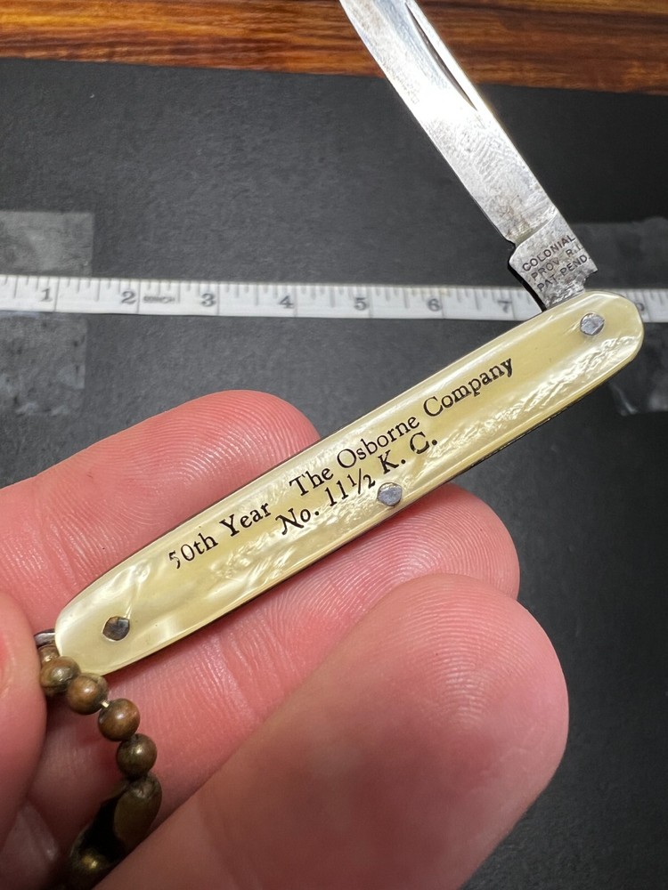 Vintage Colonial PRovidence RI Celluloid Handle Knife