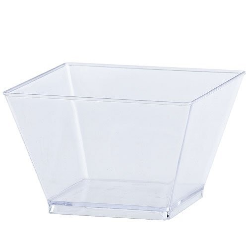 Lillian Tablesettings Plastic 8 oz | Clear Rectangles Servingware | Pack of...