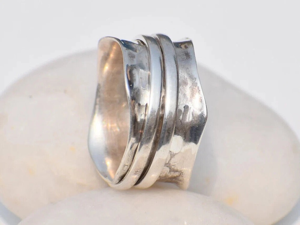 Solid 925 Sterling Silver Spinner Band Ring Statement Handmade Ring All Size w53
