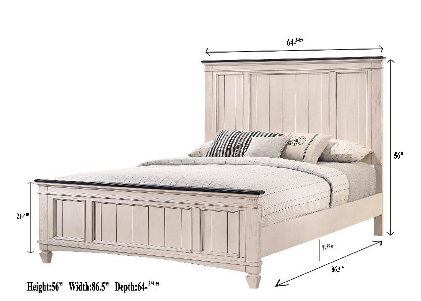 Rustic Cottage Style 3pc Queen Panel Bed Set Beige Finish Solid Wood Bedroom