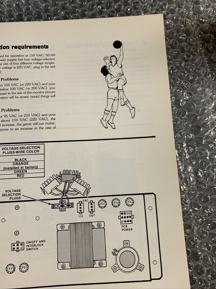 Original ARCADE GAME owners manual Basketball Atari