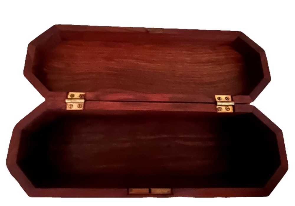 Vintage Foreside 3pc Solid Wood Locking Keepsake Boxes Brass Trim Nesting w/ Key