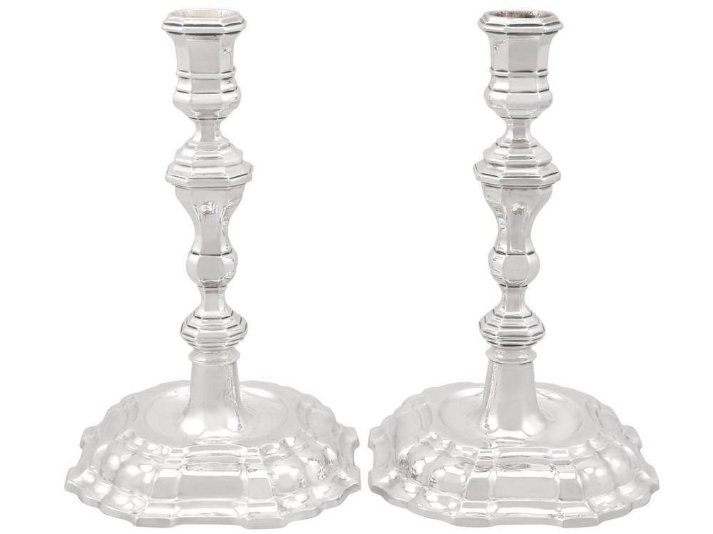 Antique German Silver Candlesticks Circa 1730